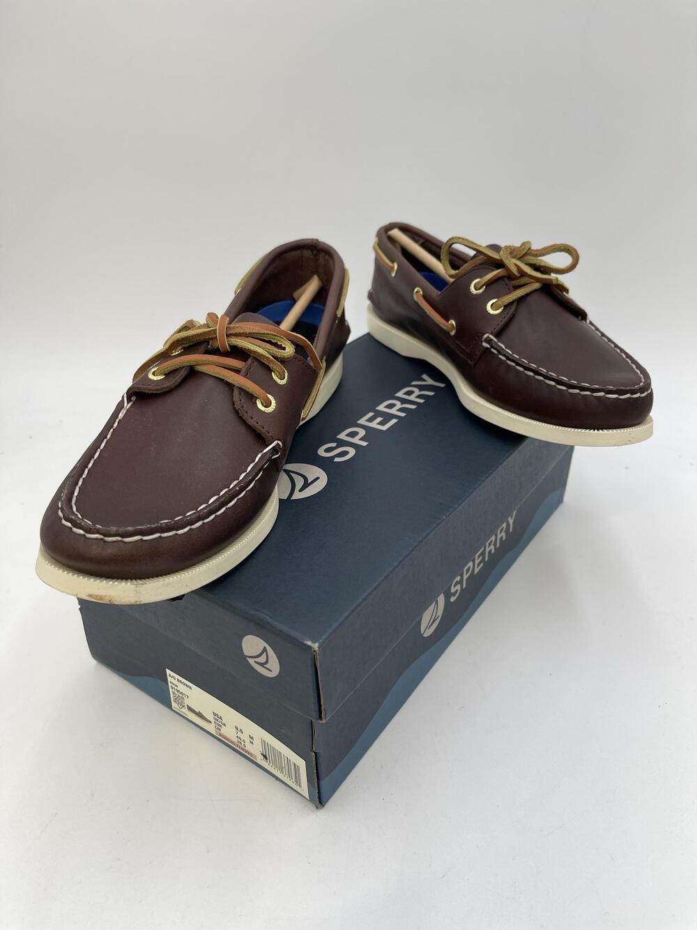 Sperry A/O Brown Leather Boat Shoes Womens 9.5M Authentic Original 9195017
